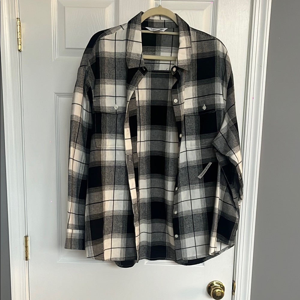 NWT Old Navy Flannel Boyfriend Tunic Shirt XL